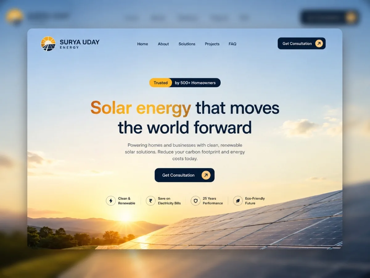 Surya Uday Energy Solar Solutions Site Preview