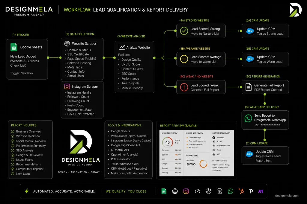 Designmela Lead Qualification Engine Showcase